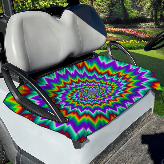 Psychedelic Spiral Optical Illusion Golf Cart Seat Cover