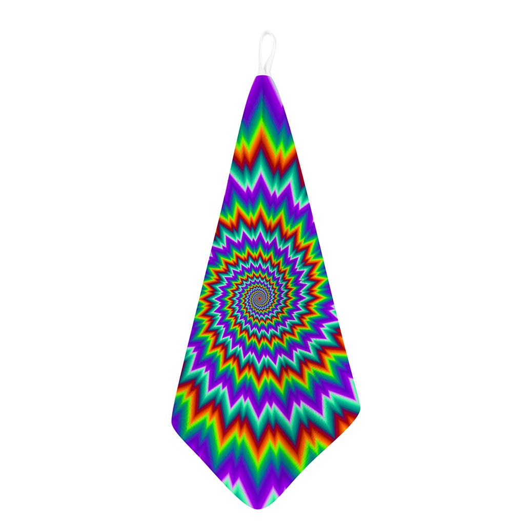 Psychedelic Spiral Optical Illusion Hand Towel