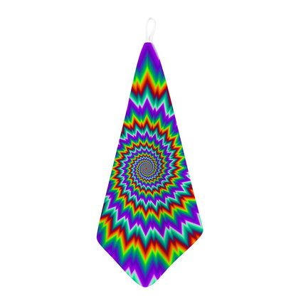 Psychedelic Spiral Optical Illusion Hand Towel