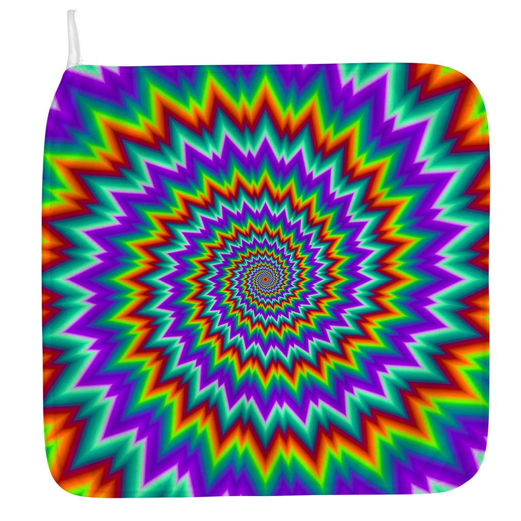 Psychedelic Spiral Optical Illusion Hand Towel
