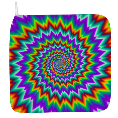 Psychedelic Spiral Optical Illusion Hand Towel