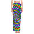 Psychedelic Spiral Optical Illusion High Slit Maxi Skirt