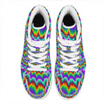 Psychedelic Spiral Optical Illusion High Top Leather Sneakers