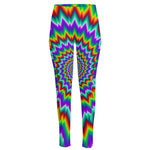 Psychedelic Spiral Optical Illusion High-Waisted Pocket Leggings