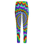 Psychedelic Spiral Optical Illusion High-Waisted Pocket Leggings