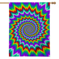 Psychedelic Spiral Optical Illusion House Flag
