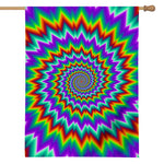 Psychedelic Spiral Optical Illusion House Flag