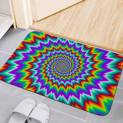 Psychedelic Spiral Optical Illusion Indoor Door Mat