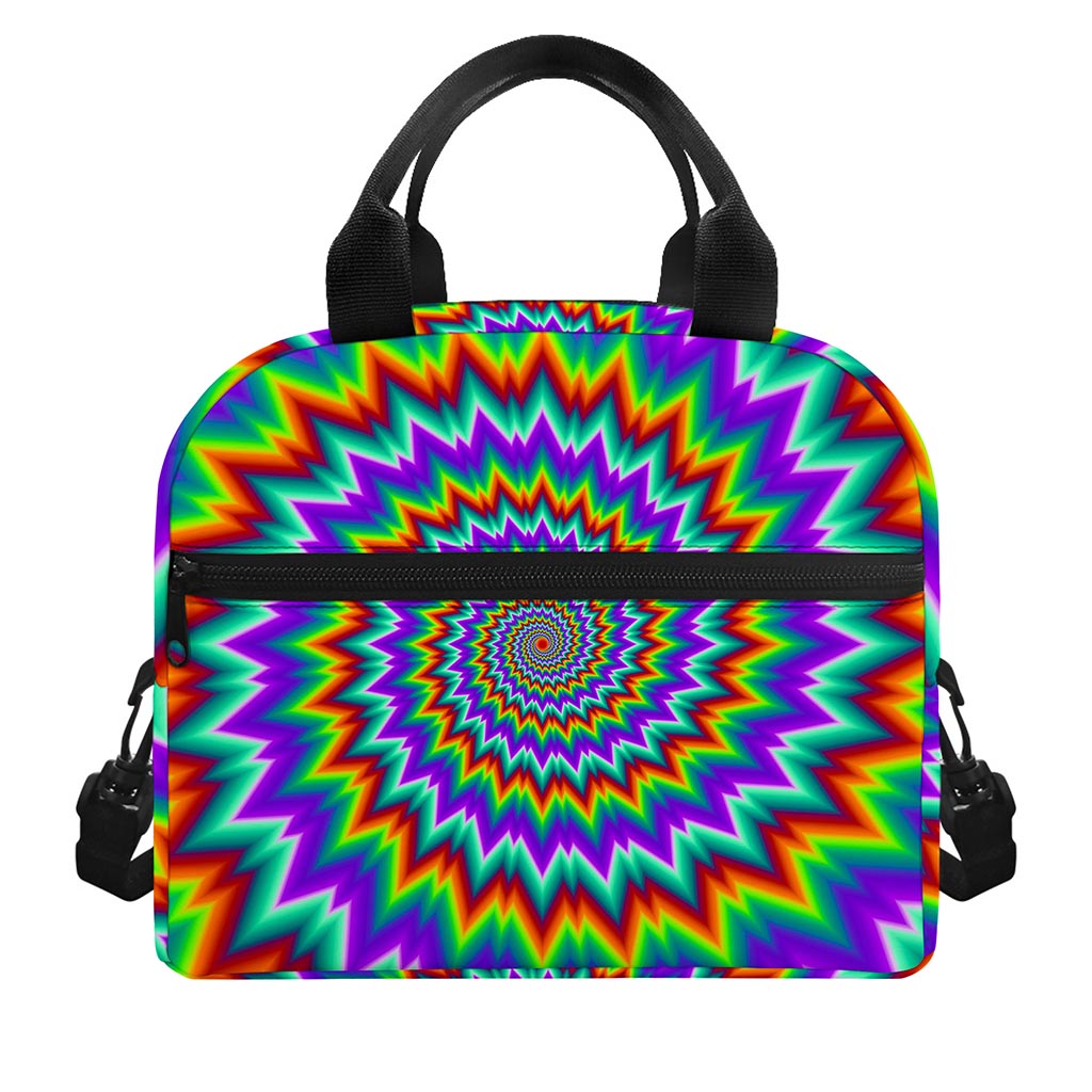 Psychedelic Spiral Optical Illusion Insulated Lunch Bag