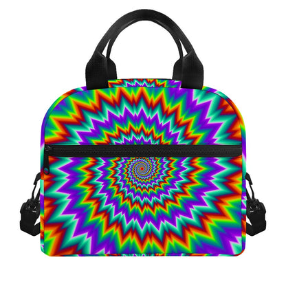 Psychedelic Spiral Optical Illusion Insulated Lunch Bag
