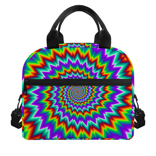 Psychedelic Spiral Optical Illusion Insulated Lunch Bag