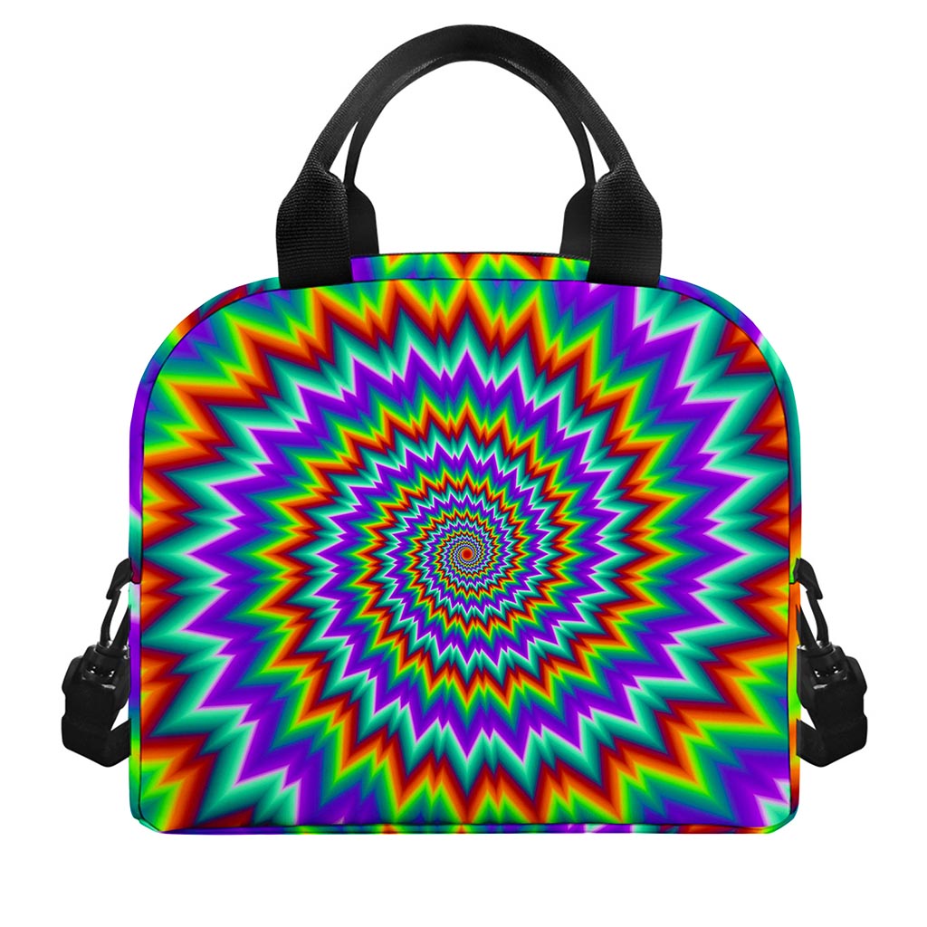 Psychedelic Spiral Optical Illusion Insulated Lunch Bag