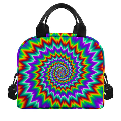 Psychedelic Spiral Optical Illusion Insulated Lunch Bag