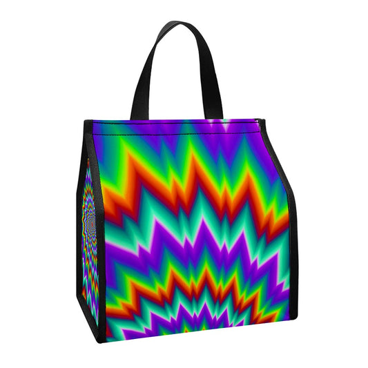 Psychedelic Spiral Optical Illusion Insulated Lunch Tote