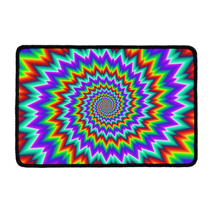 Psychedelic Spiral Optical Illusion Kitchen Mat