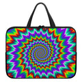 Psychedelic Spiral Optical Illusion Laptop Sleeve With Handle