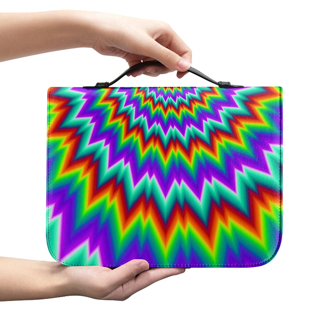 Psychedelic Spiral Optical Illusion Leather Bible Cover