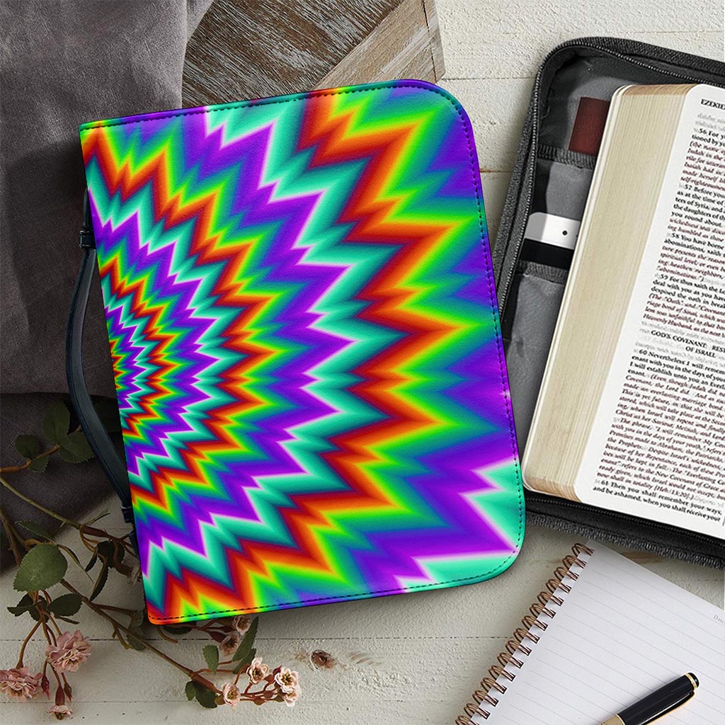 Psychedelic Spiral Optical Illusion Leather Bible Cover