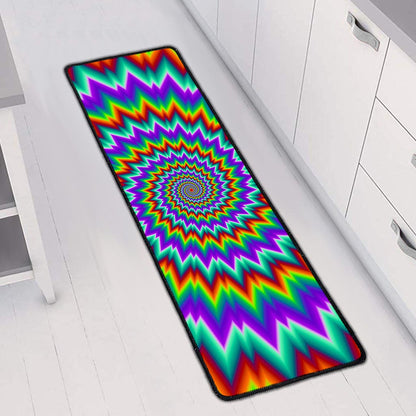 Psychedelic Spiral Optical Illusion Long Kitchen Mat