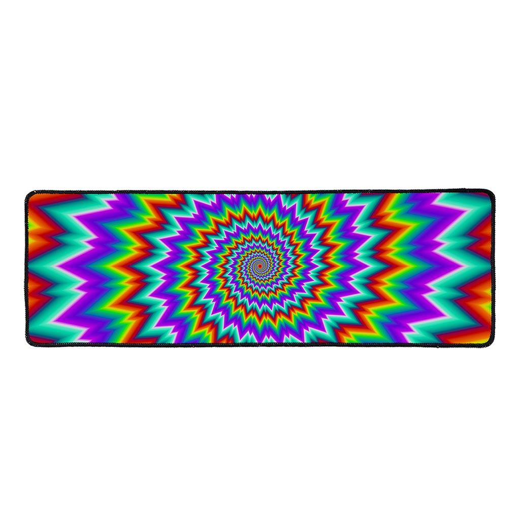Psychedelic Spiral Optical Illusion Long Kitchen Mat