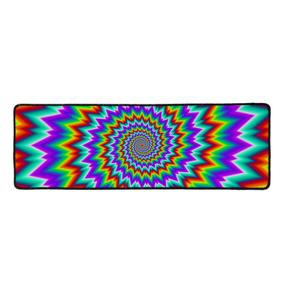 Psychedelic Spiral Optical Illusion Long Kitchen Mat