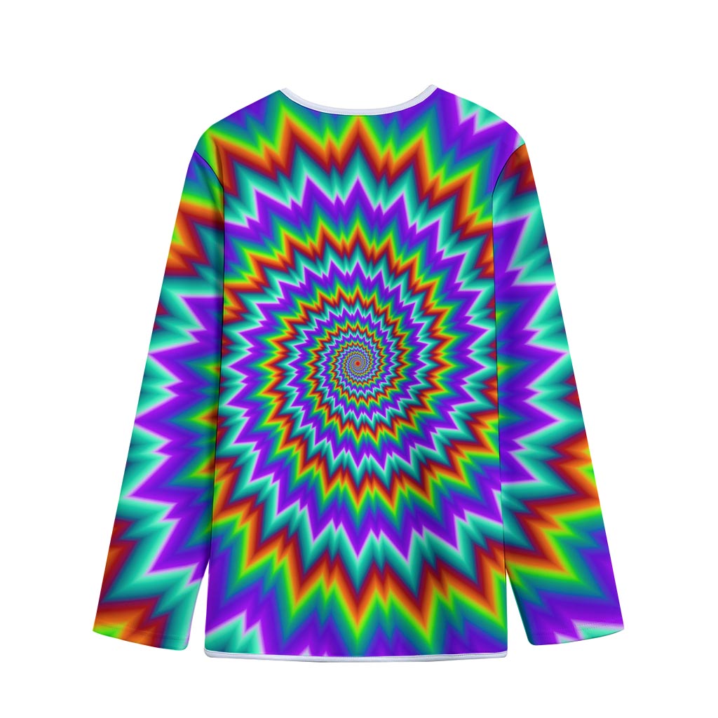 Psychedelic Spiral Optical Illusion Long Sleeve Short Coat