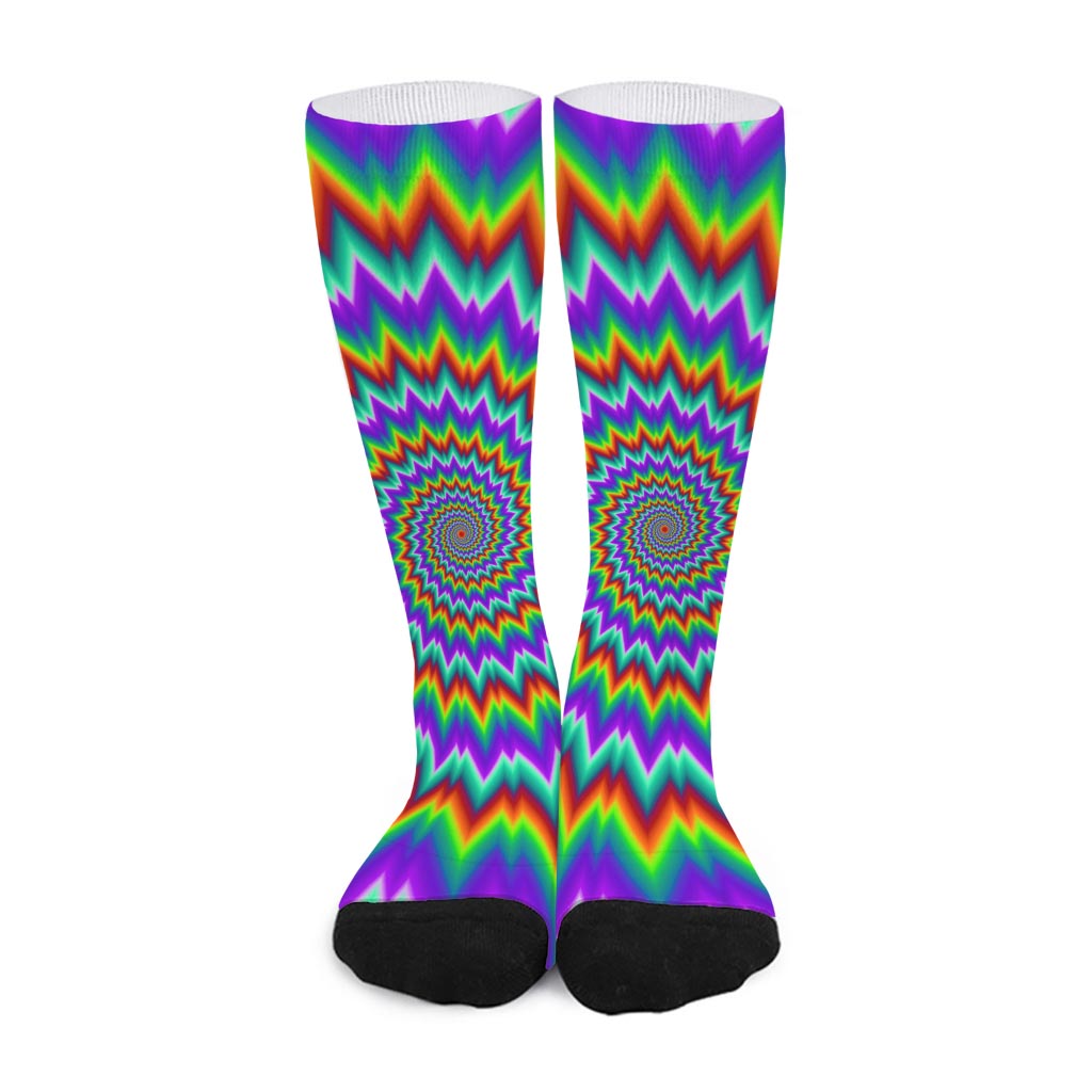 Psychedelic Spiral Optical Illusion Long Socks