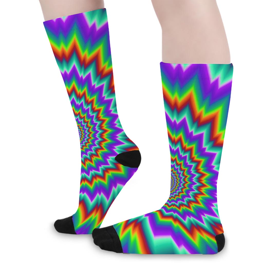 Psychedelic Spiral Optical Illusion Long Socks