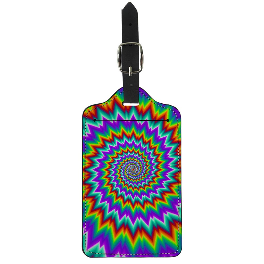 Psychedelic Spiral Optical Illusion Luggage Tag