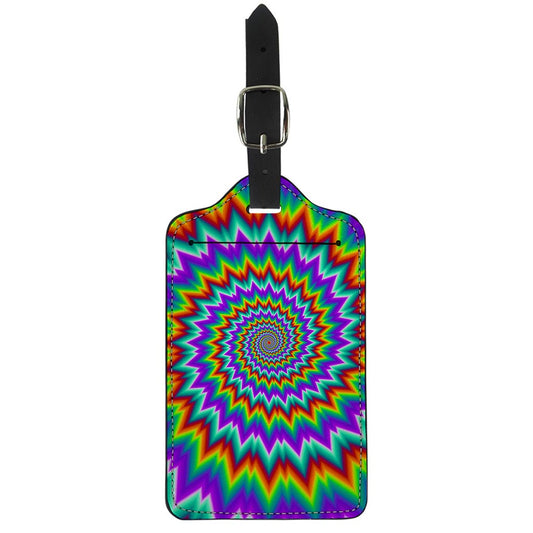 Psychedelic Spiral Optical Illusion Luggage Tag