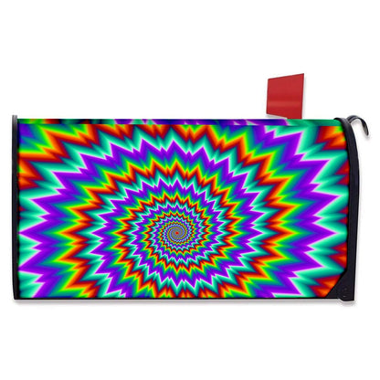 Psychedelic Spiral Optical Illusion Mailbox Cover