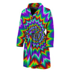 Psychedelic Spiral Optical Illusion Men's Bathrobe