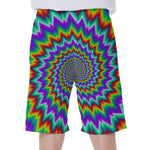 Psychedelic Spiral Optical Illusion Men's Beach Shorts