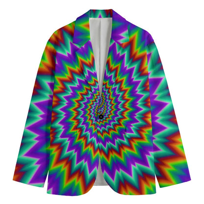 Psychedelic Spiral Optical Illusion Men's Blazer