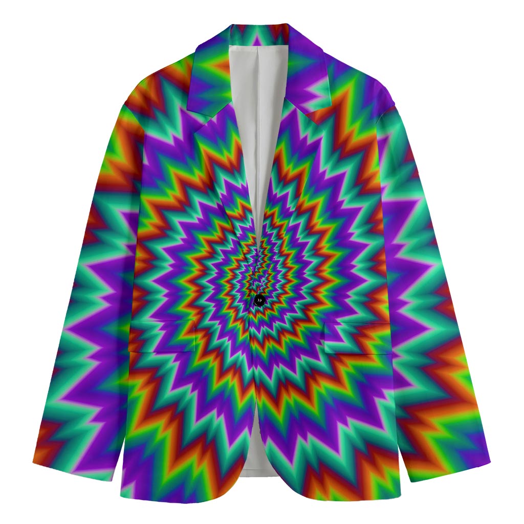 Psychedelic Spiral Optical Illusion Men's Cotton Blazer