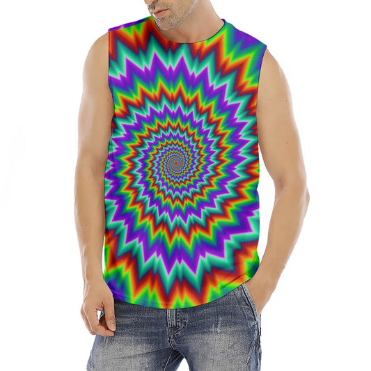 Psychedelic Spiral Optical Illusion Men's Fitness Tank Top