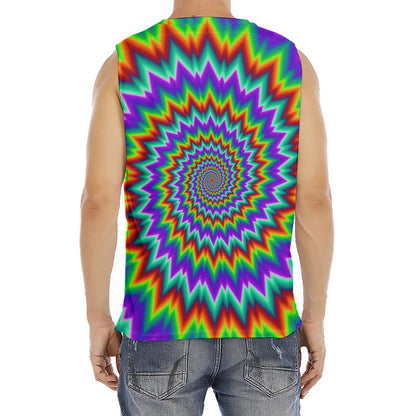 Psychedelic Spiral Optical Illusion Men's Fitness Tank Top