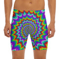 Psychedelic Spiral Optical Illusion Men's Long Boxer Briefs