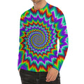 Psychedelic Spiral Optical Illusion Men's Long Sleeve Rash Guard