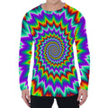 Psychedelic Spiral Optical Illusion Men's Long Sleeve T-Shirt