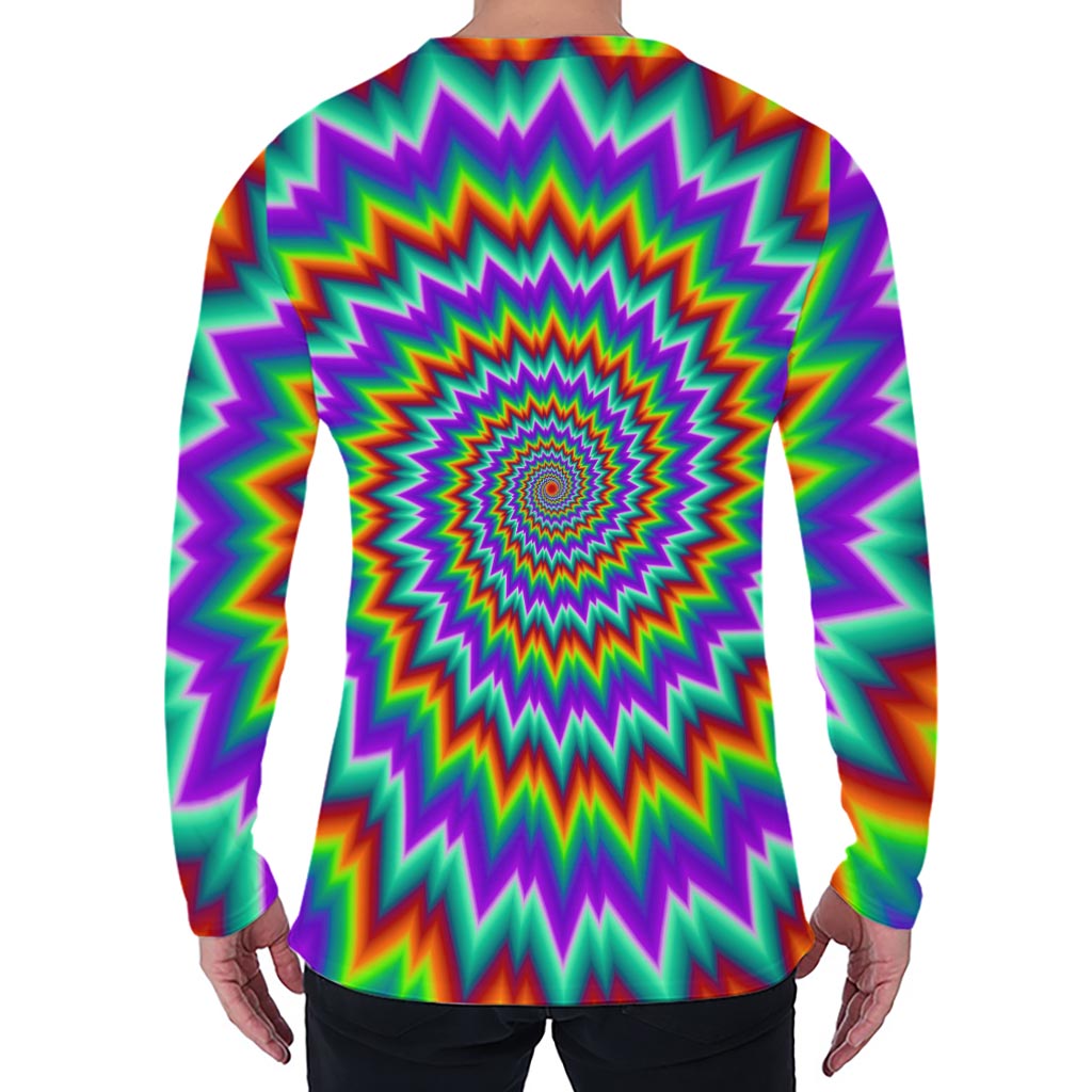 Psychedelic Spiral Optical Illusion Men's Long Sleeve T-Shirt
