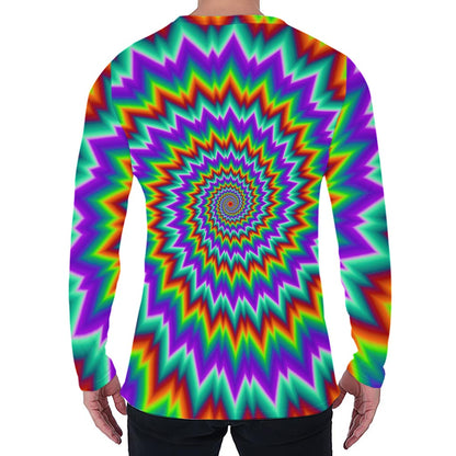 Psychedelic Spiral Optical Illusion Men's Long Sleeve T-Shirt