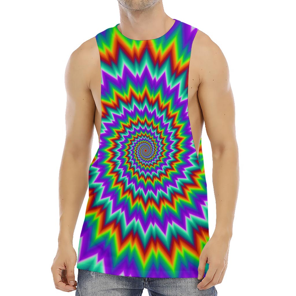 Psychedelic Spiral Optical Illusion Men's Muscle Tank Top