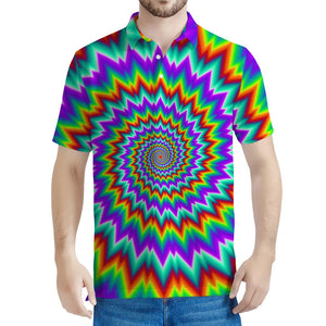 Psychedelic Spiral Optical Illusion Men's Polo Shirt