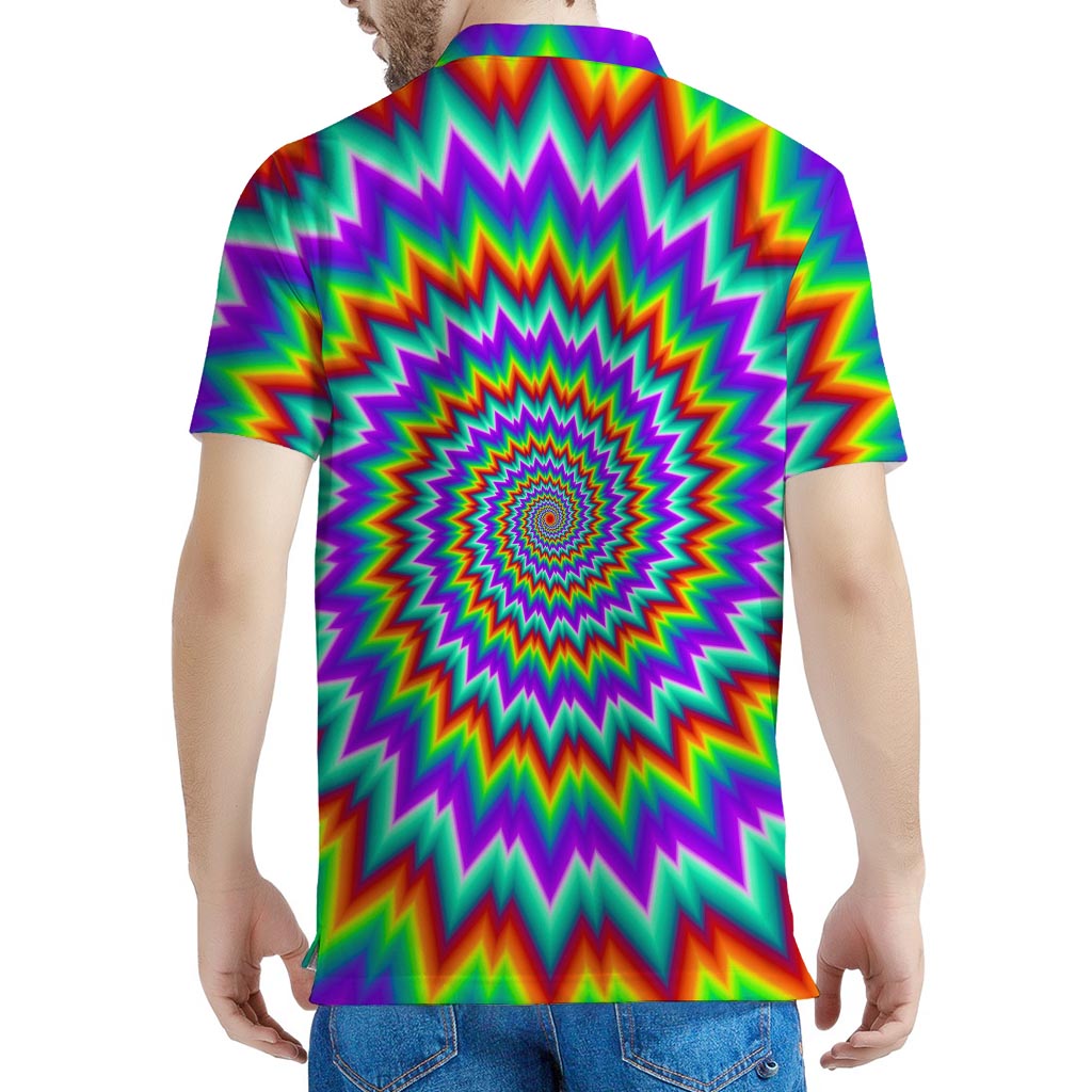 Psychedelic Spiral Optical Illusion Men's Polo Shirt