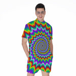 Psychedelic Spiral Optical Illusion Men's Rompers