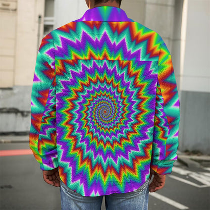 Psychedelic Spiral Optical Illusion Men's Shirt Jacket