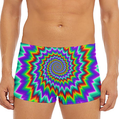 Psychedelic Spiral Optical Illusion Men's Short Boxer Briefs