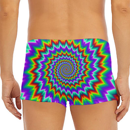 Psychedelic Spiral Optical Illusion Men's Short Boxer Briefs