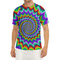 Psychedelic Spiral Optical Illusion Men's Short Sleeve Rash Guard